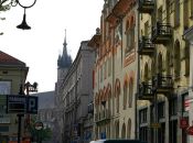 Widok z ulicy Floriaskiej w kierunku Rynku Krakowskiego