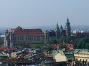 widok na  Wawel z wiey Kocioa Mariackiego w Krakowie