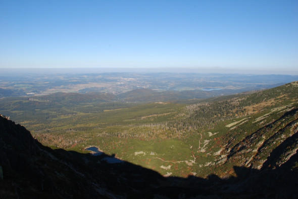 Śniezne Kotły panorama na Kotlinę Jeleniogórską